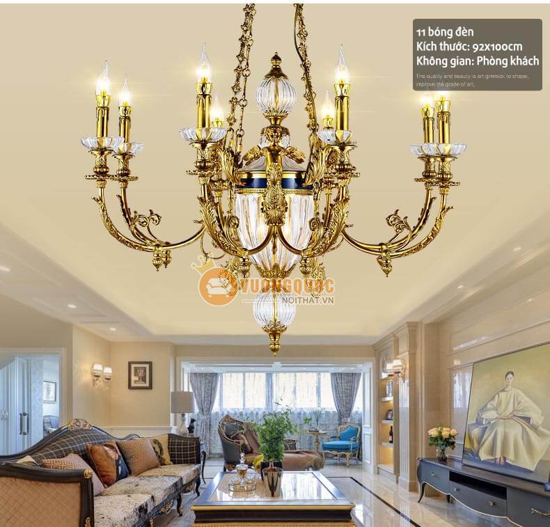 Đèn chùm đồng nhập khẩu đẹp abr149-4